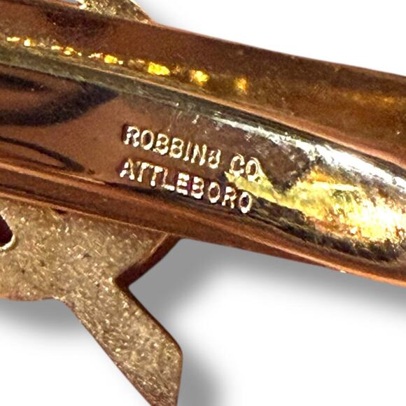 Vintage Boy Scouts of America Cufflinks and Tie Bar Gold Tone Red Blue Enamel - Picture 7 of 7